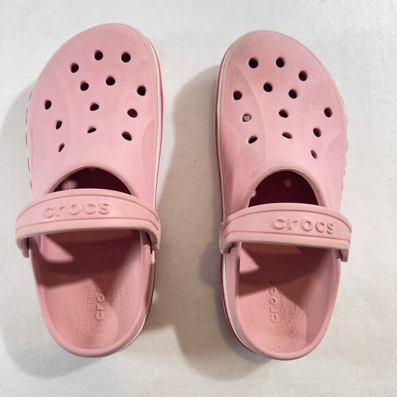 Crocs Bayaband Girl's Big Kids Size J3 (See Notes) Light Pink Large Side Logos - Picture 2 of 10
